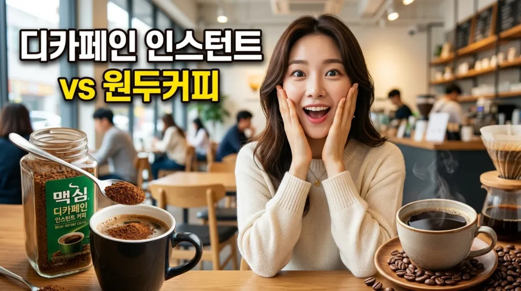 디카페인 인스턴트 커피 vs 원두커피 맛과 성분 차이 완벽 비교